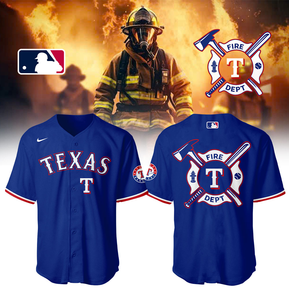 Rangers x Firefighter Appreciation Night Jersey Baseball Mom Gift