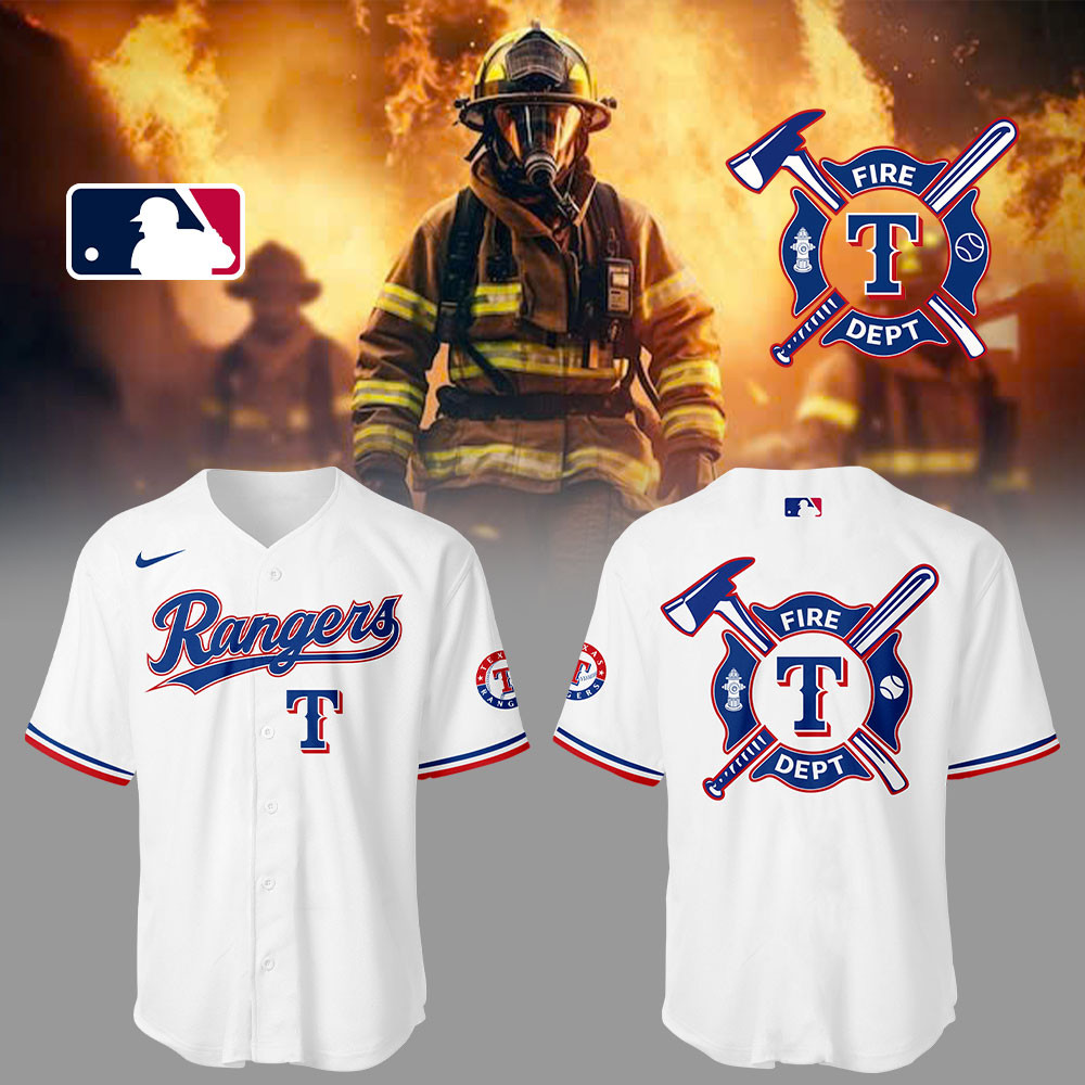 Rangers x Firefighter Appreciation Night Jersey Gifts For Baseball Players