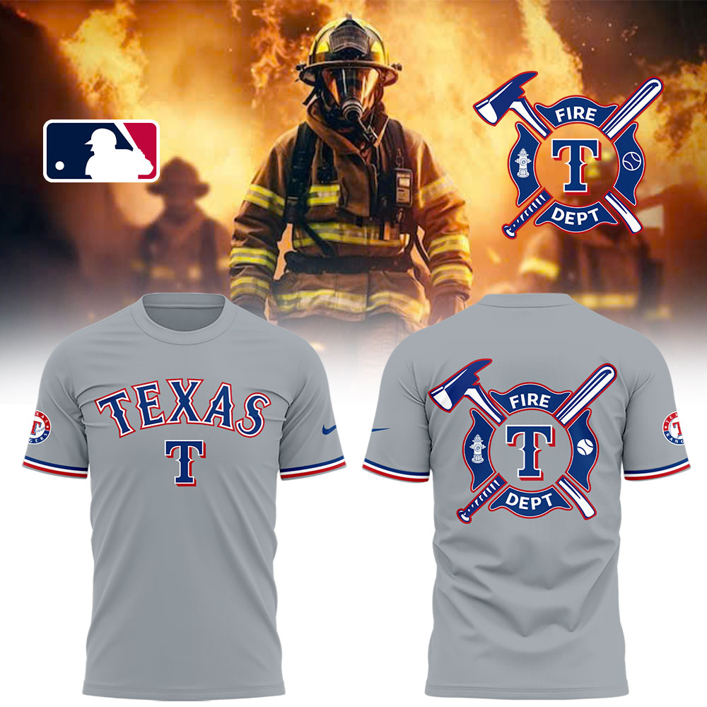 Rangers x Firefighter Appreciation Night T-Shirt Gift For Baseball Lover