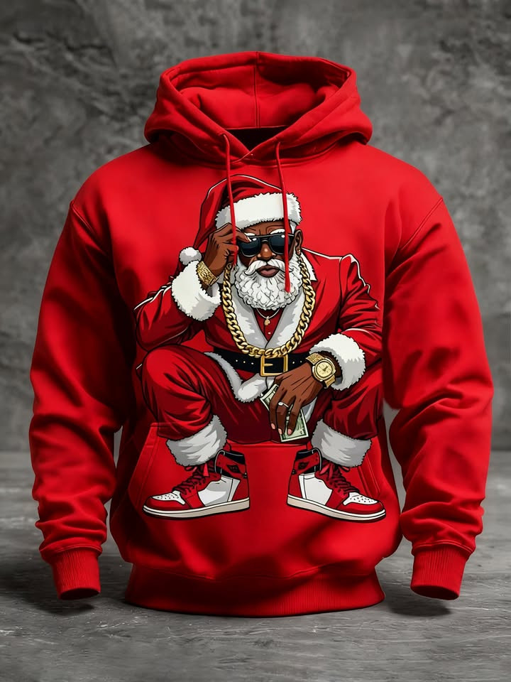 Rap Santa Claus Hoodie Hip Hop Christmas Apparel Gifts For Boyfriend