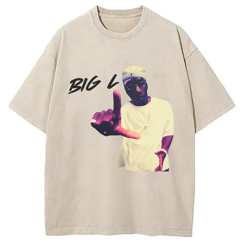Rapper Big L Hip Hop Washed T-Shirt Minimal Retro Graphic Clothing Gifts For Sister