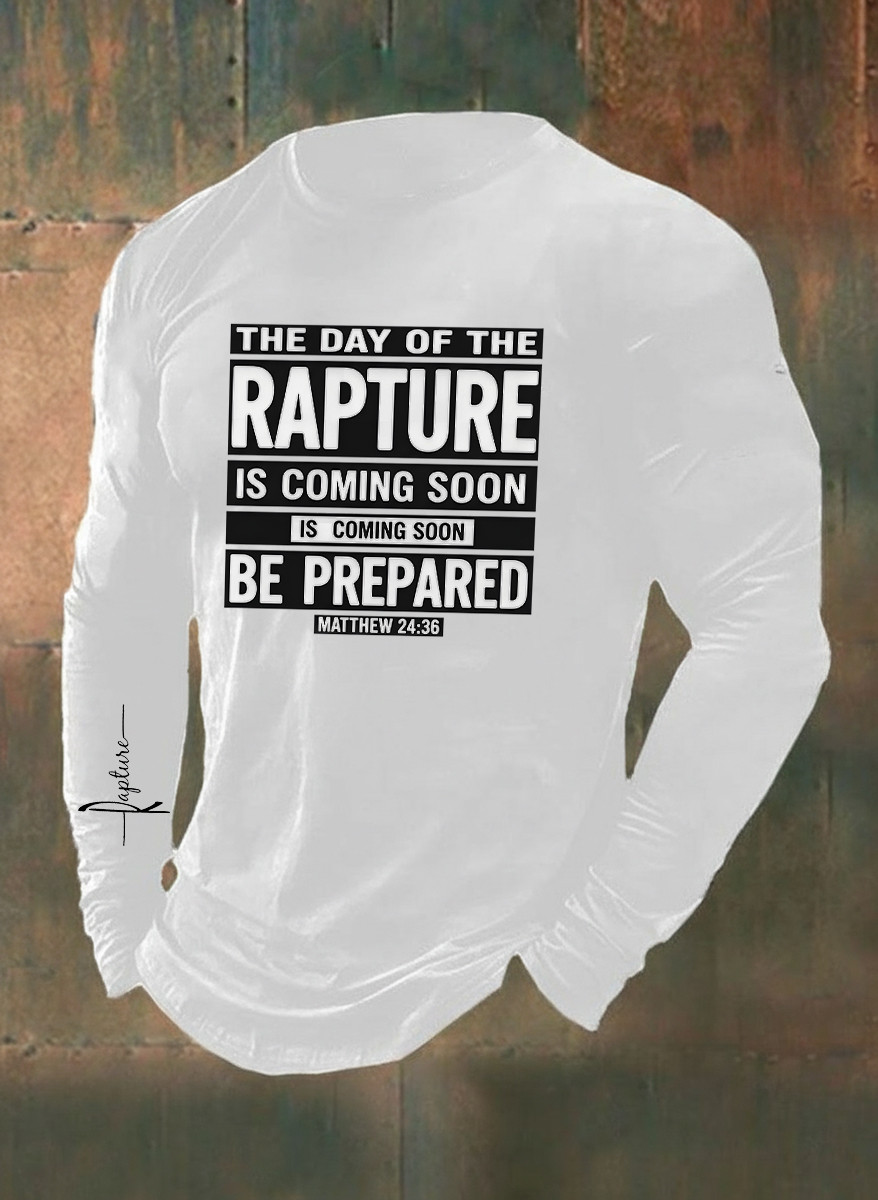 Rapture Long Sleeve Shirt The Day Of The Rapture Matthew 24'36 Religious Outfit For Men