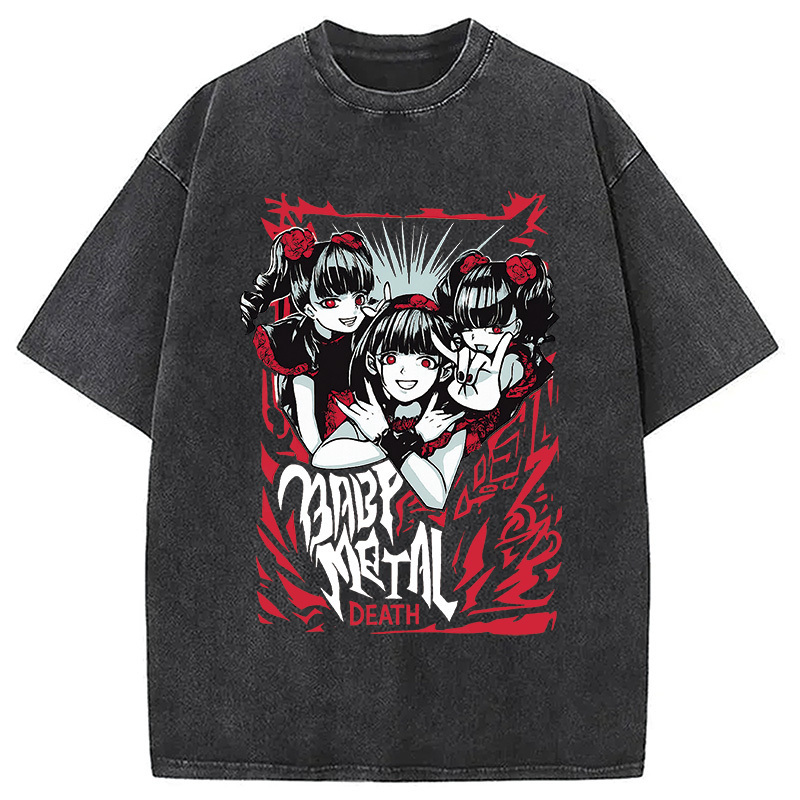 Rare Babymetal Japanese Kawaii Washed T-Shirt Unique Aesthetic Fashion Tee Gifts For Besties Rare Babymetal Japanese Kawaii Washed T-Shirt Unique Aesthetic Fashion Tee Gifts For Besties