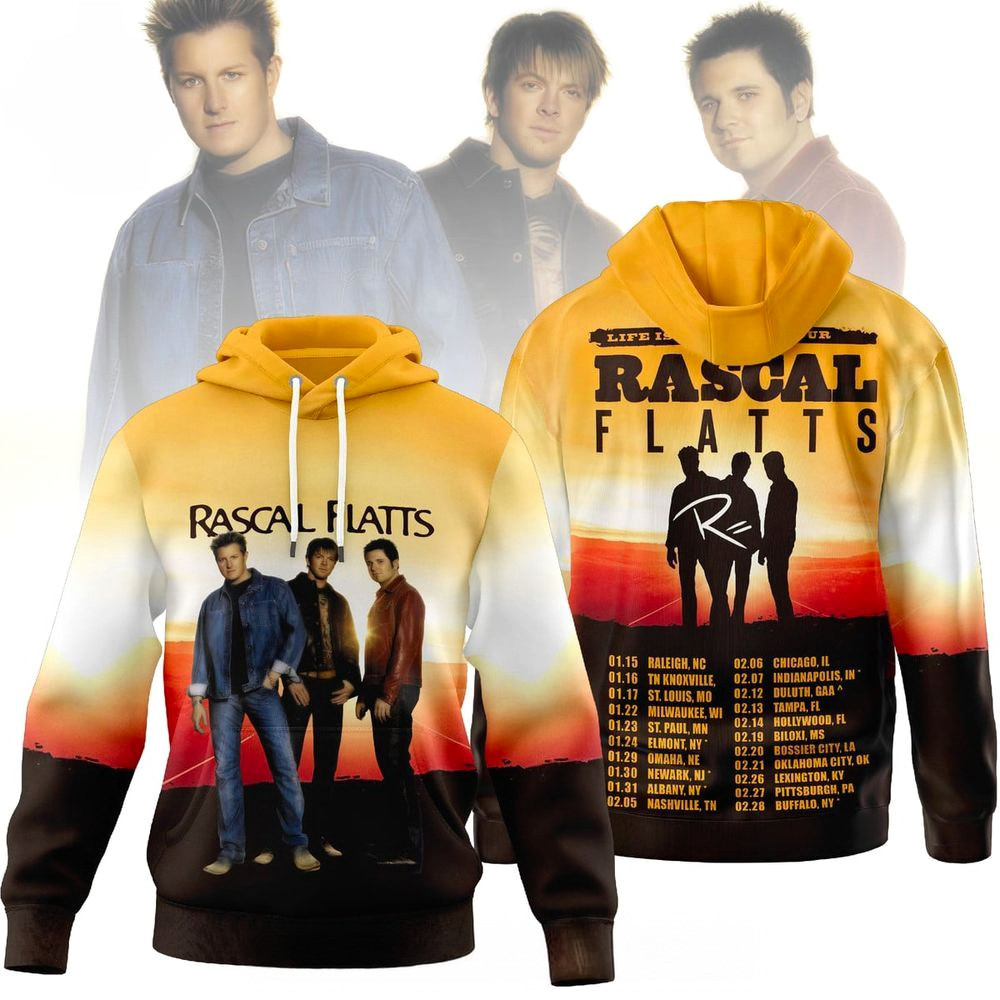 Rascal Flatts Life Is A Highway Tour Hoodie Rascal Flatts Merch Gifts For Music Lovers