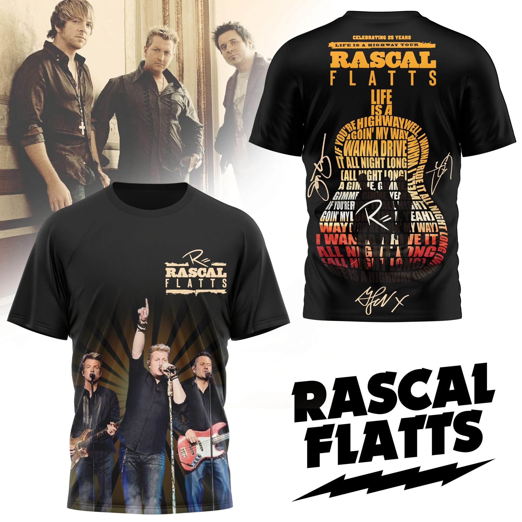 Rascal Flatts Life Is A Highway Tour Merch T-Shirt Best Gifts For Rascal Flatts Fans