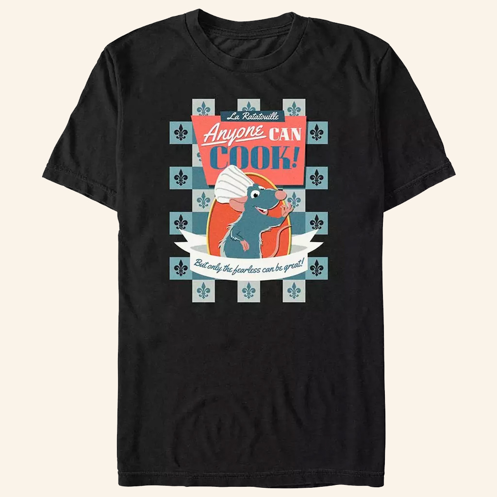 Ratatouille Merch Anyone Can Cook Cookbook T-Shirt Gifts For Friends