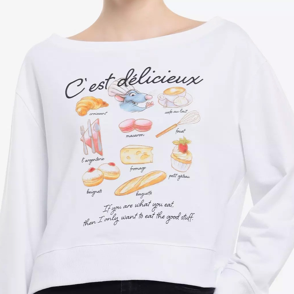 Ratatouille Merch D Pixar Ratatouille Menu Cropped Sweatshirt Gifts For Her
