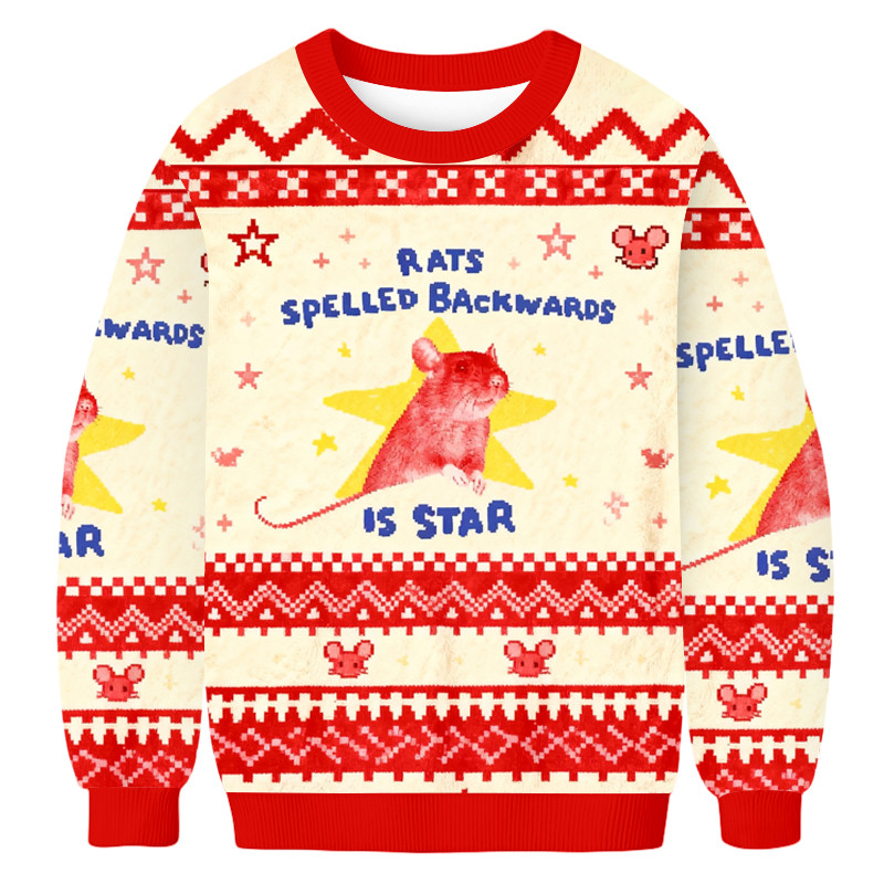 Rats Spelled Backwards Is Star Ugly Sweater Holiday Clothing Unique Gifts For Rat Lovers