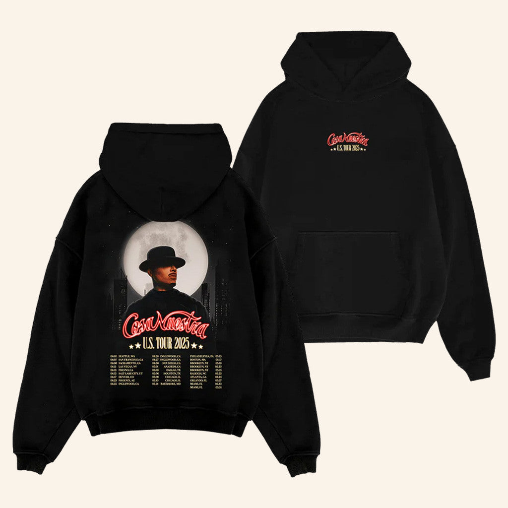 Rauw Alejandro Merch Cosa Nuestra World Tour Hoodie Black Gifts For Fans Rauw Alejandro Merch Cosa Nuestra World Tour Hoodie Black Gifts For Fans