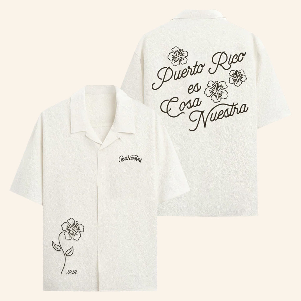 Rauw Alejandro Merch Puerto Rico Es Cosa Nuestra Button Up Shirt Gifts For Music Fans