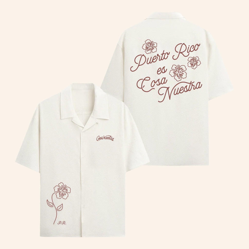 Rauw Alejandro Merch Puerto Rico Es Cosa Nuestra Button Up Shirt Gifts Ideas For Brothers