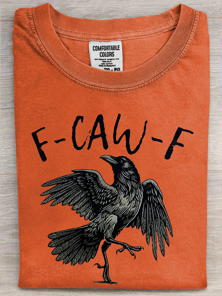 Raven F Caw F T-Shirt Raven Dancing Crow Pun Shirt Sarcastic Pun Meme Gifts For Friends