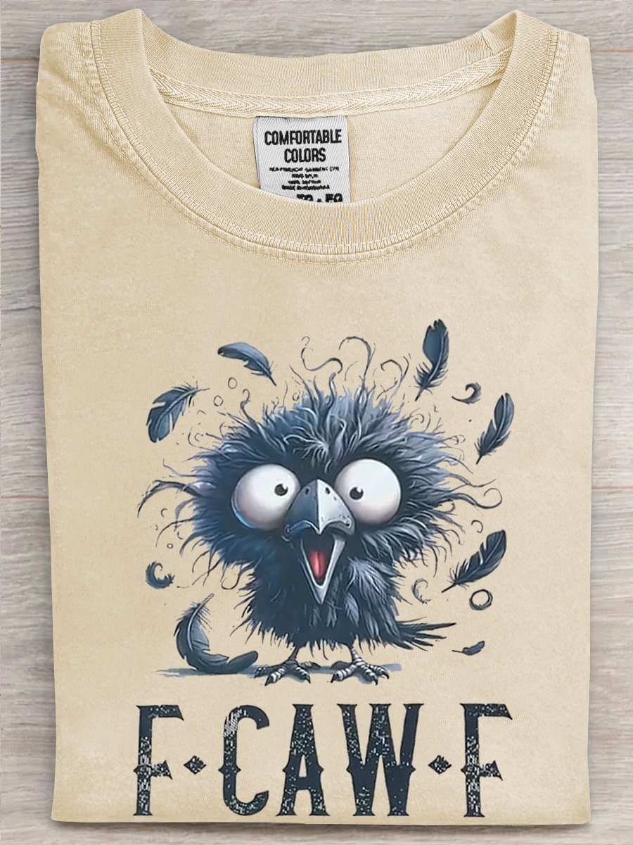 Raven F Caw F T-Shirt Screaming Raven Cow Humor Tee Gifts For Bird Lovers