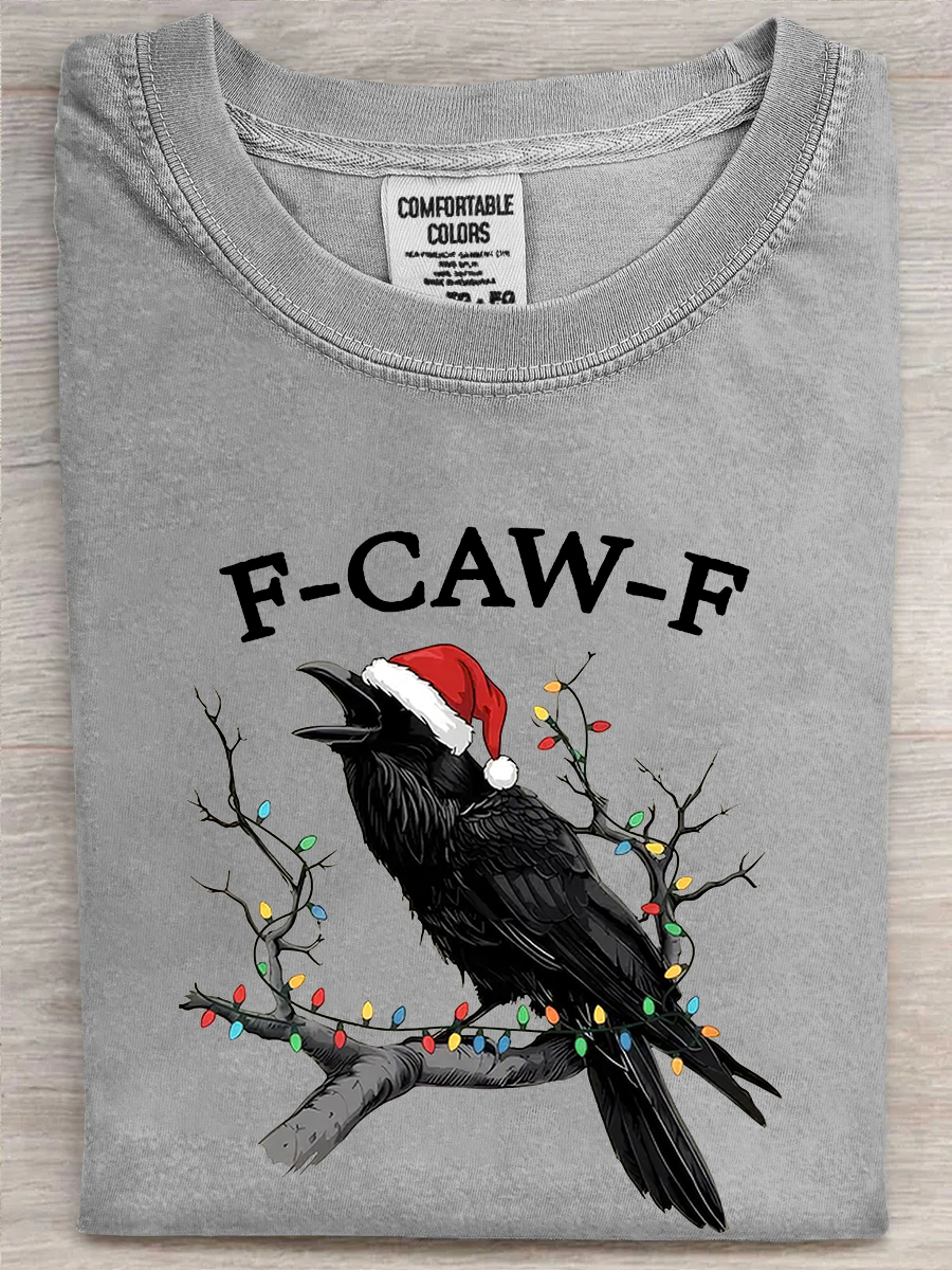 Raven Fcawf T-Shirt Noel Crow Screaming Meme Shirt Xmas Gifts For Raven Lovers