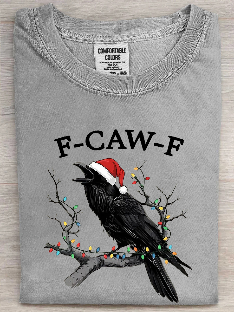 Raven Fcawf T-Shirt Noel Crow Screaming Meme Shirt Xmas Gifts For Raven Lovers