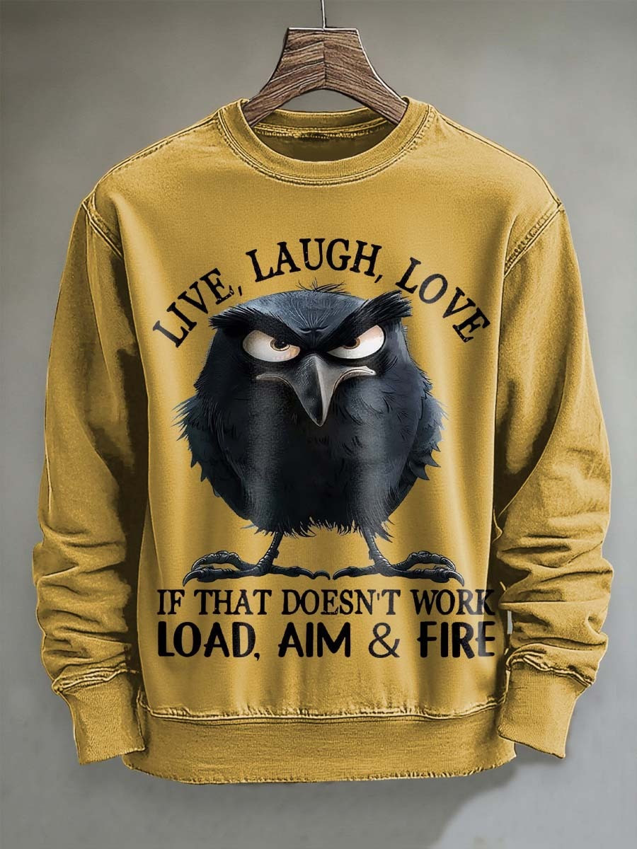 Raven Live Laugh Love Sweatshirt Funny Animal Apparel Ideal Present For Raven Lovers