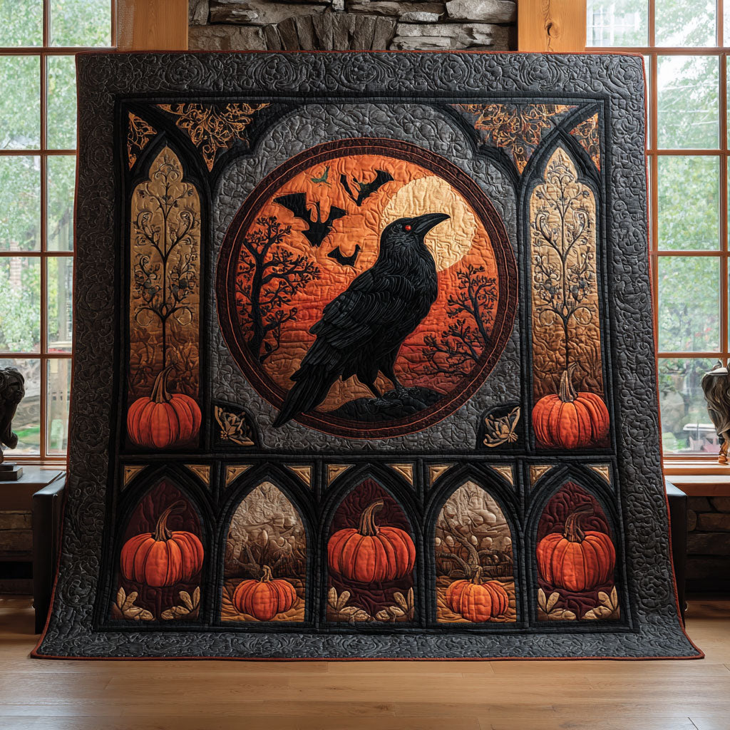 Raven Pumpkin Magic Quilt Soft and Cozy Quilt Blanket for Comfortable Sleep