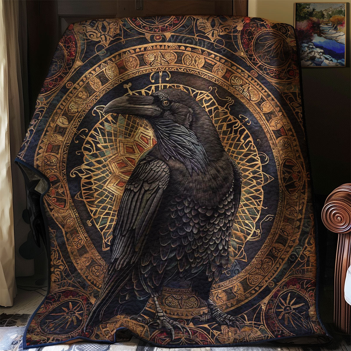 Raven Quilt Blanket Throw Blankets For Couch Meaningful Gifts For Grandma