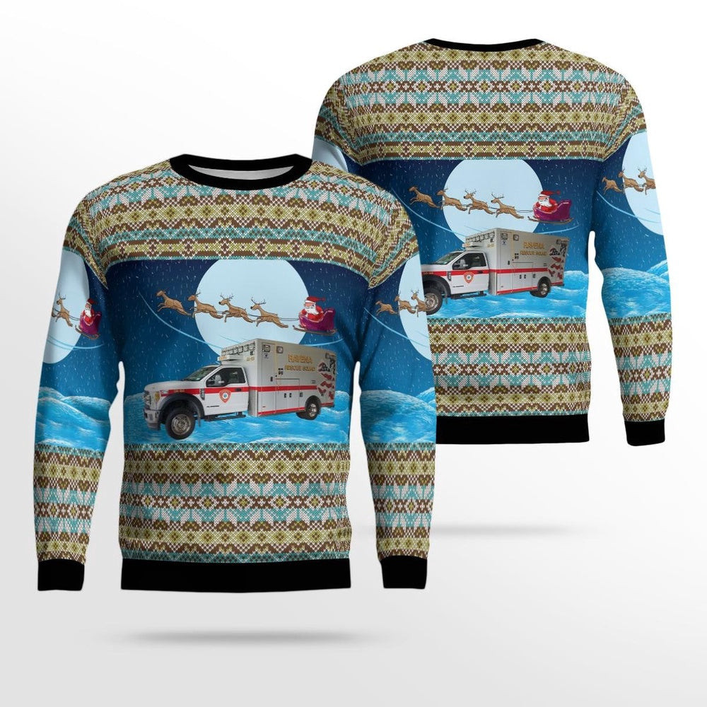 Ravena Rescue Squad Ravena New York Christmas AOP Ugly Sweater Unisex Christmas Gift