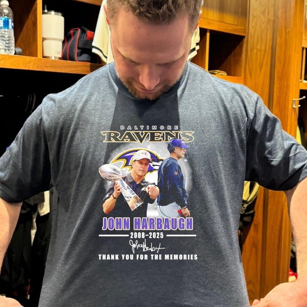 Ravens' John Harbaugh 2008 2025 Thank You For The Memories Signature Shirt