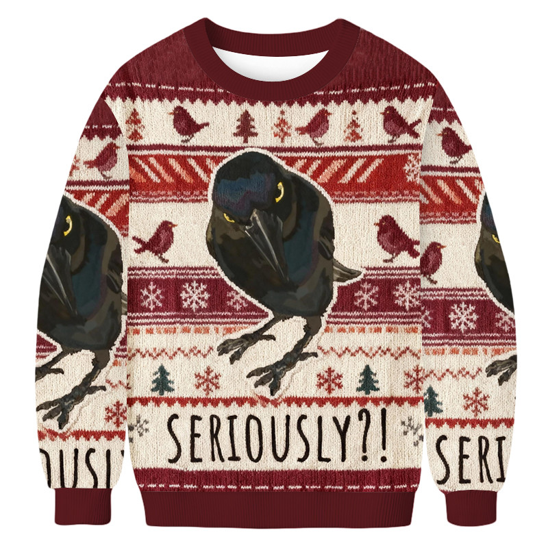 Ravens Question Christmas Ugly Sweater Winter Apparel Christmas Gifts For Raven Lovers