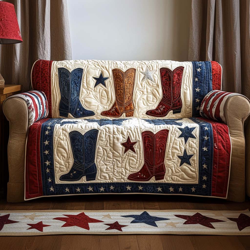 Raw Hide Quilted Sofa Cover Home Decor Western Gifts For Men