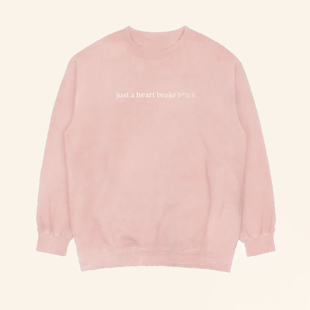 Raye Merch Just A Heart Broke Bitch Pink Crewneck Sweatshirt Gifts For Daughter Raye Merch Just A Heart Broke Bitch Pink Crewneck Sweatshirt Gifts For Daughter