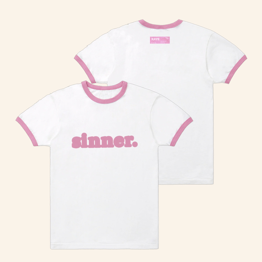 Raye Merch Pink Sinner Ringer T-Shirt Fan Apparel Gifts For Girlfriend Raye Merch Pink Sinner Ringer T-Shirt Fan Apparel Gifts For Girlfriend