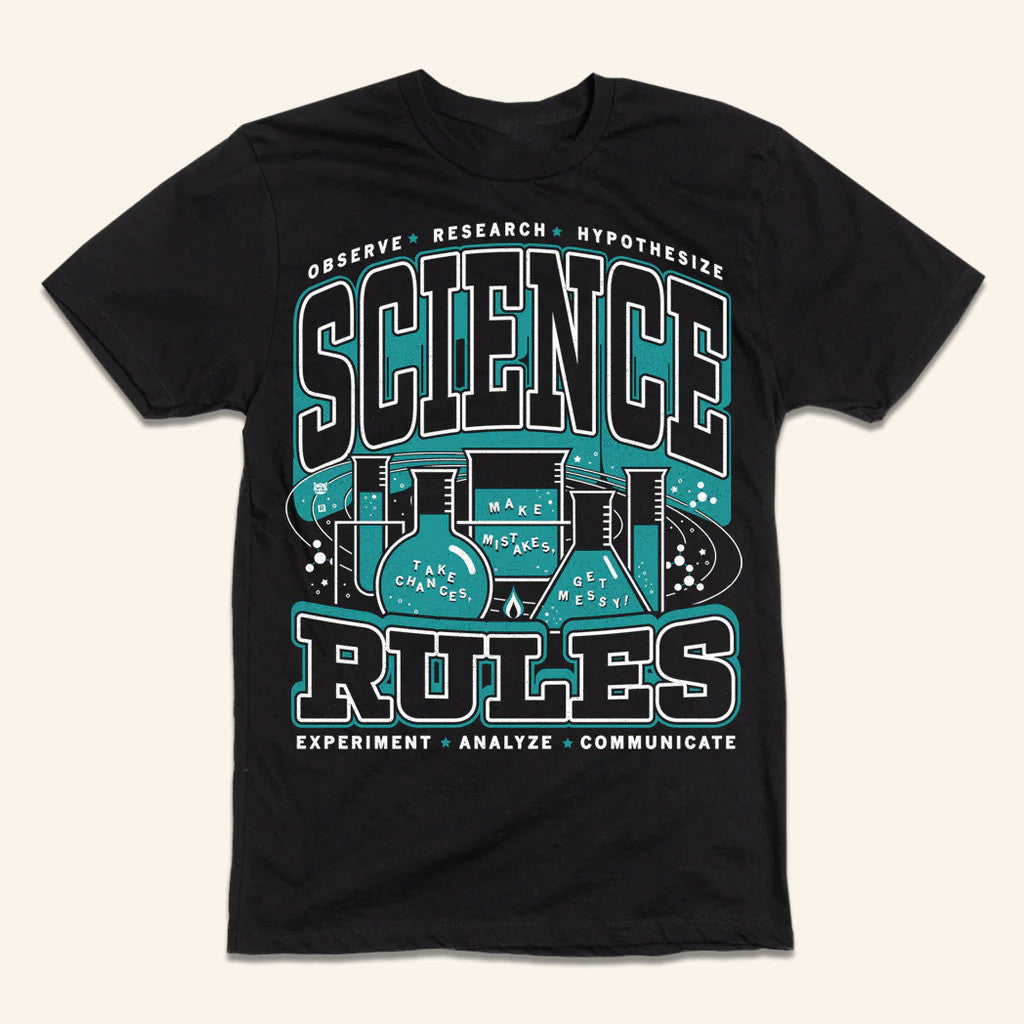 Raygunsite Merch Science Rules Max Collegiate Shirt Present For Husband