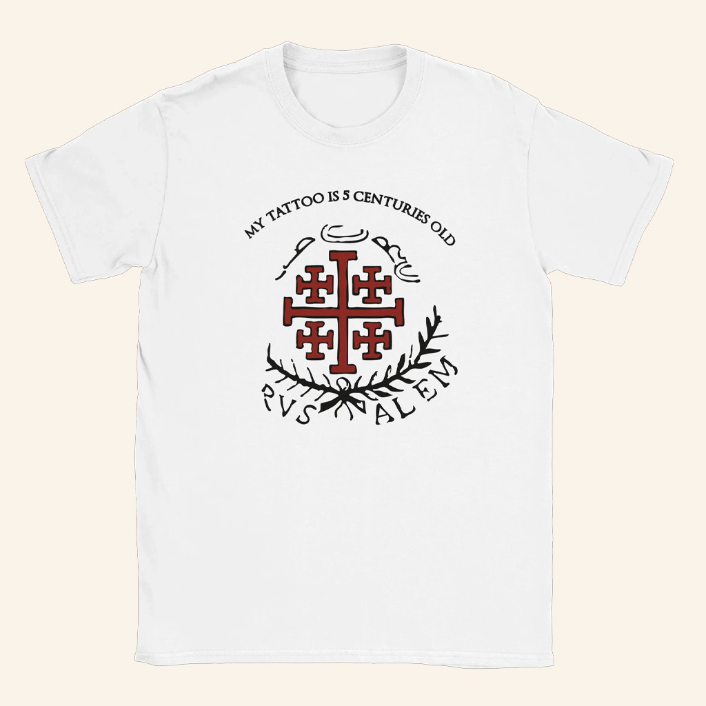 Razzouk Tattoo Merch Red Jerusalem Cross T-Shirt Christmas Gifts For Boyfriend