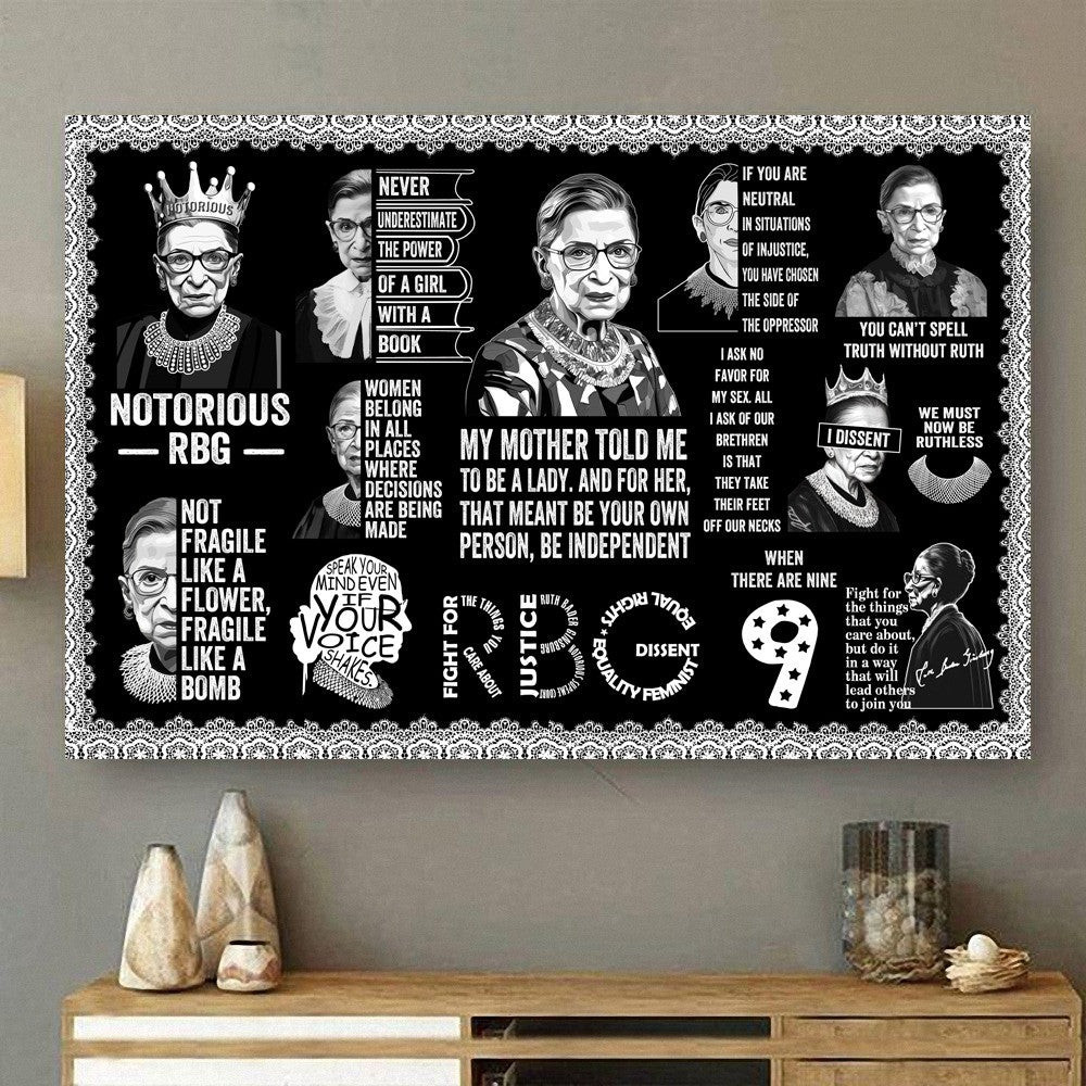 RBG Never Underestimate The Power Of A Girl Poster Feminist Wall Art For Living Room