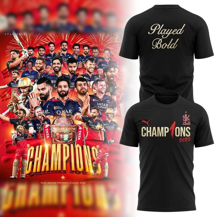 RCB Champion 2025 Tata Indian Premier League Shirt Played Bold Fan Merch Gift Ideas