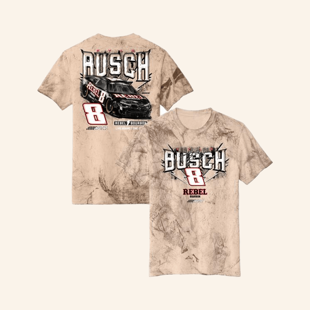 RCR Racing Merch Kyle Busch 2025 Rebel Bourbon Black Car T-Shirt Racing Fans Gifts RCR Racing Merch Kyle Busch 2025 Rebel Bourbon Black Car T-Shirt Racing Fans Gifts