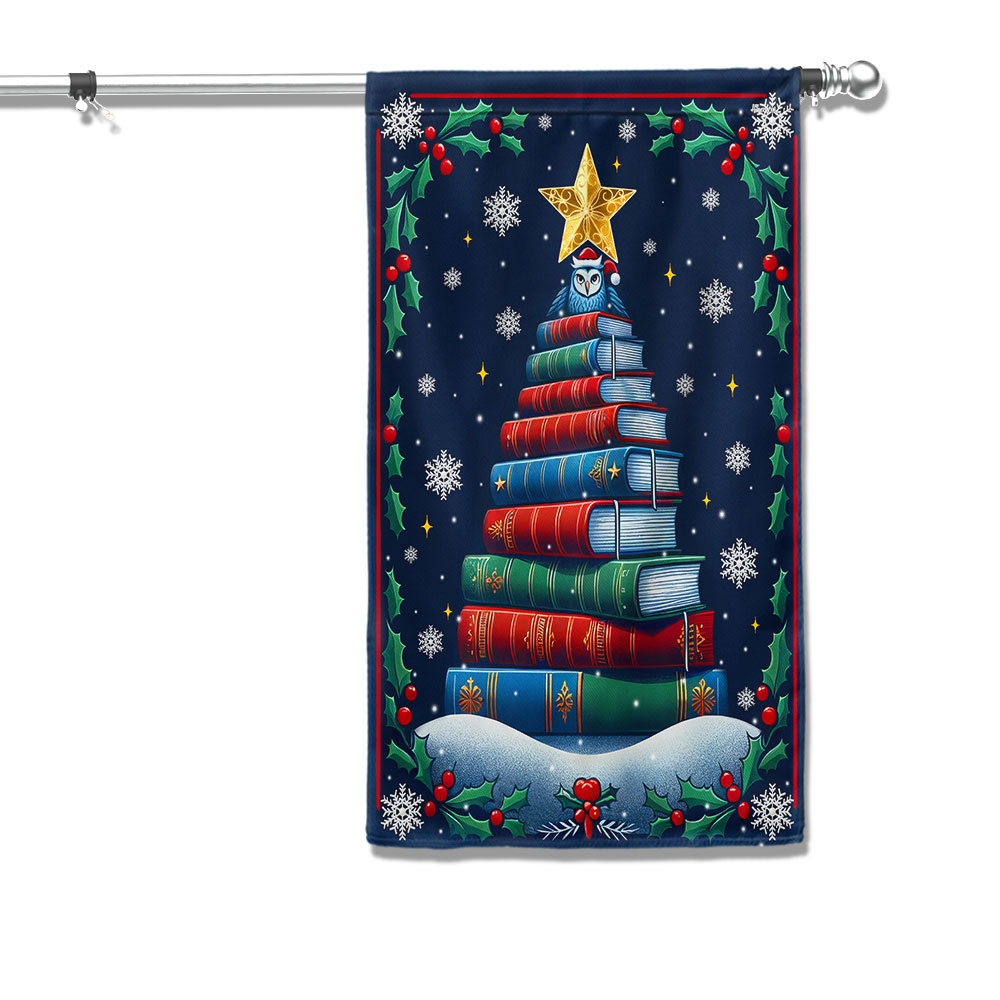 Read Book And Be Merry Christmas Flag