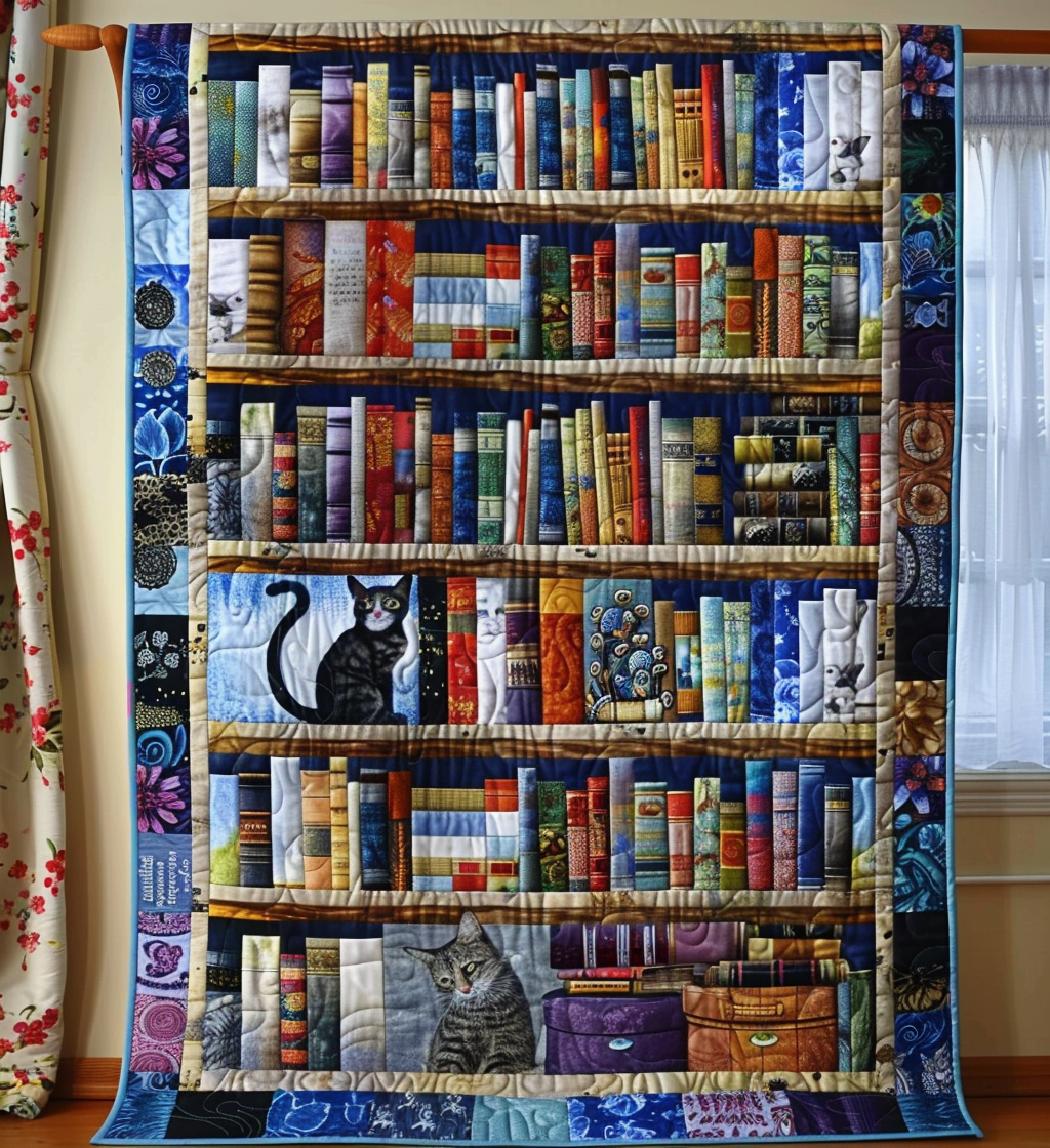 Read Retreat Quilted Blanket Unique Cat Gifts