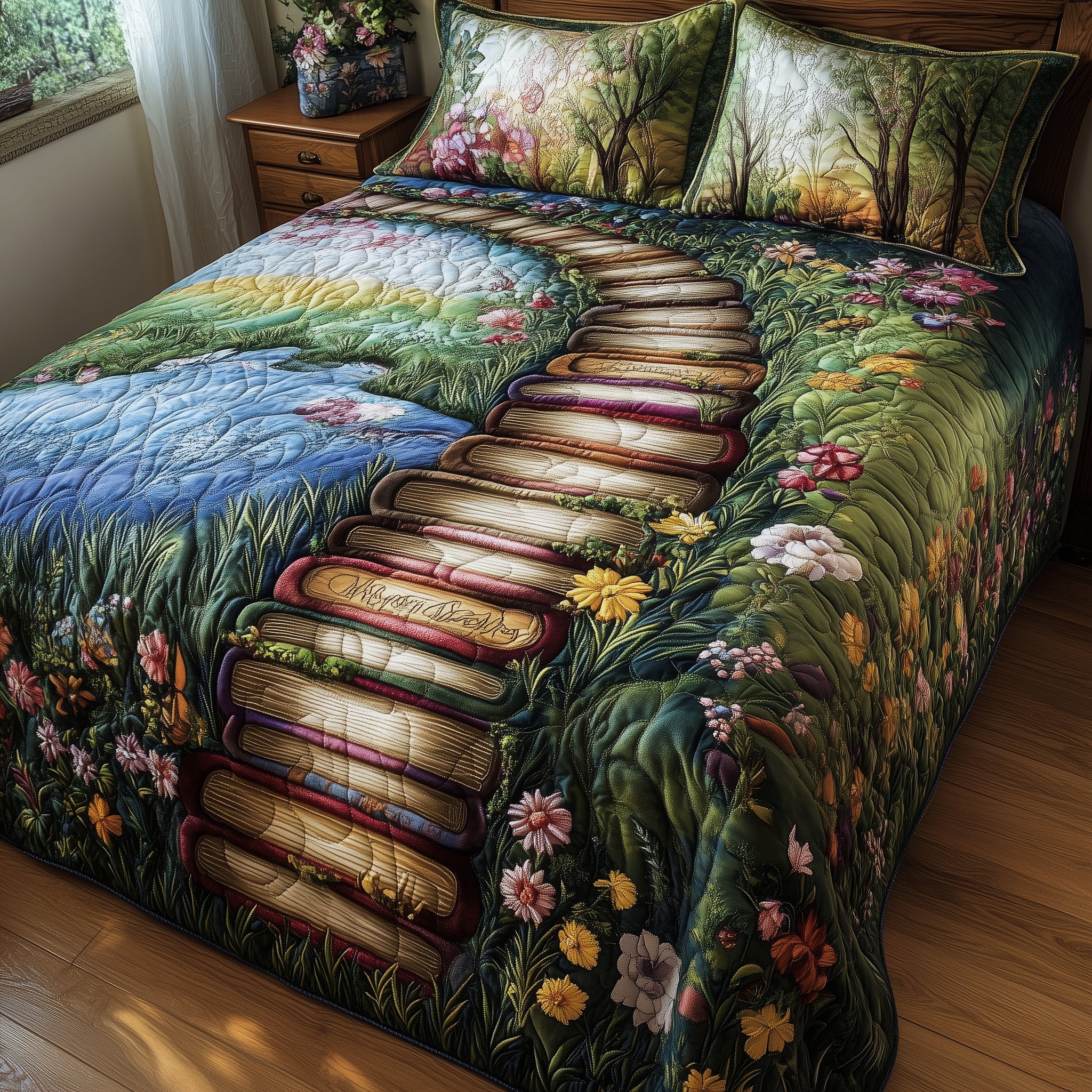 Readers Hideaway Quilted Bedding Set Duvet Cover Bed Sheet Christmas Gifts For Daughter In Law