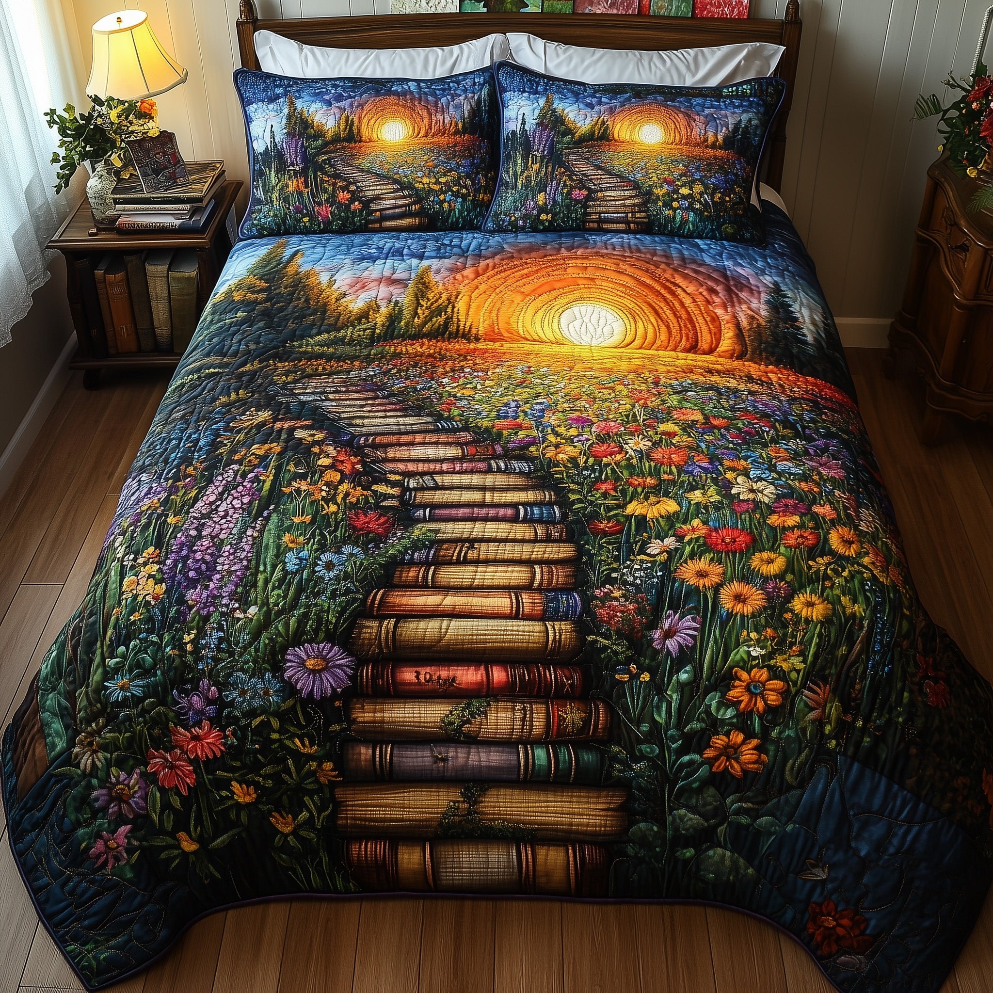 Readers Hideaway Quilted Bedding Set Duvet Cover Bed Sheet Christmas Gifts For Him