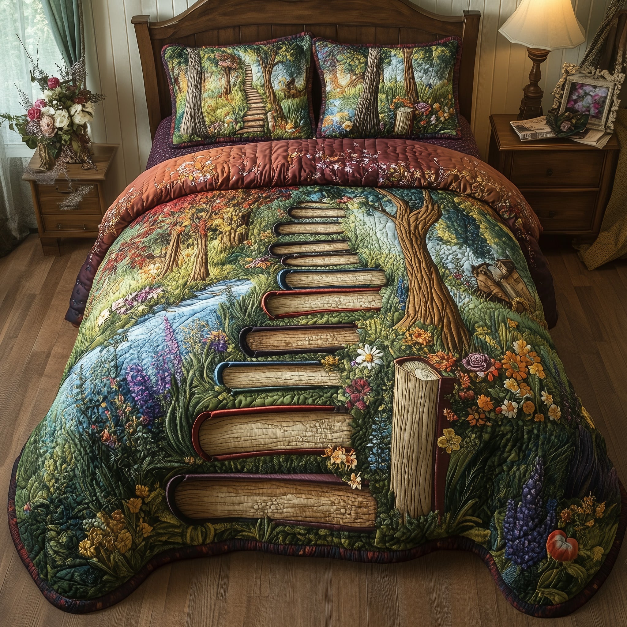 Readers Hideaway Quilted Bedding Set Duvet Cover Bed Sheet Christmas Present For Daughter In Law