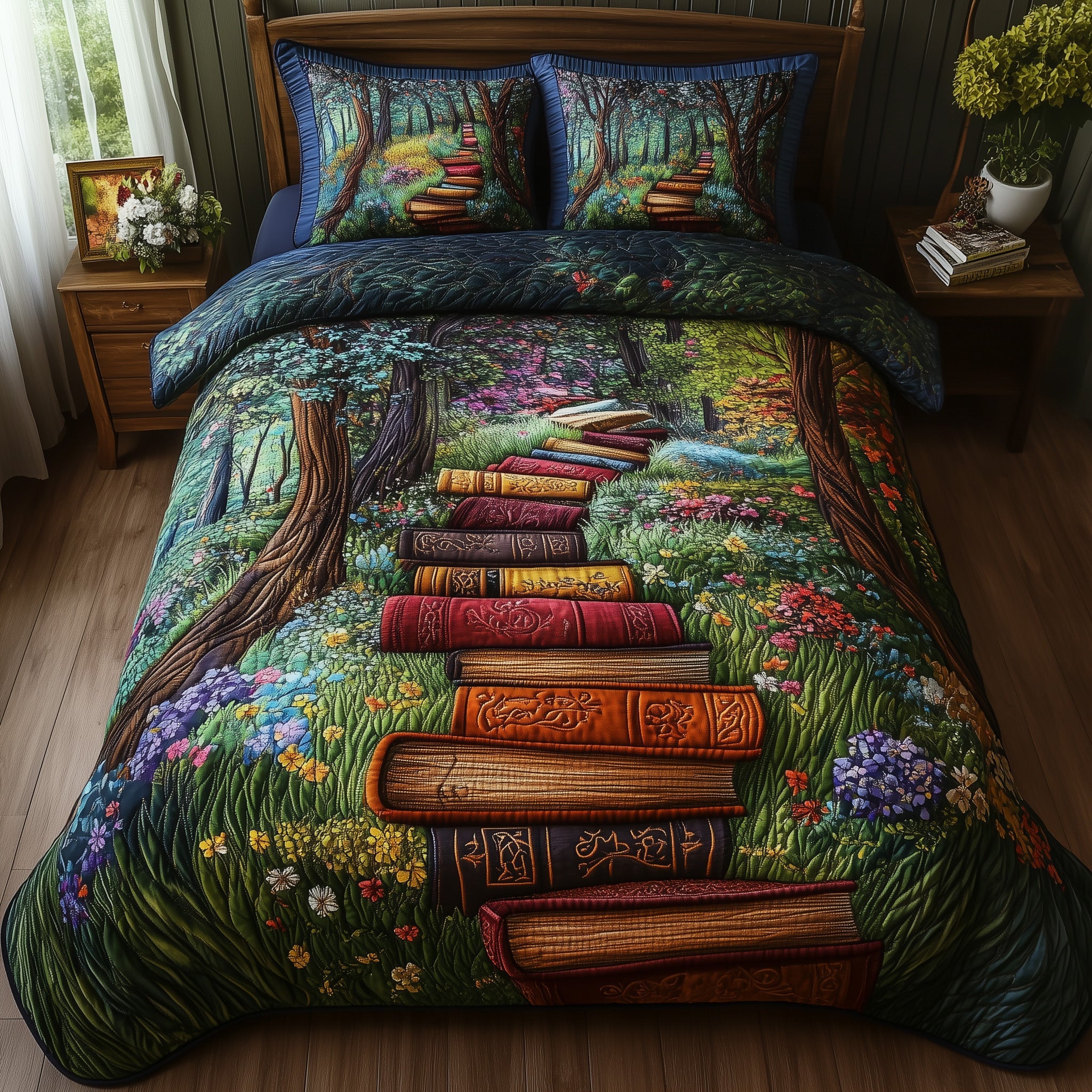 Readers Hideaway Quilted Bedding Set Duvet Cover Bed Sheet Gift Ideas For Men Who Have Everything