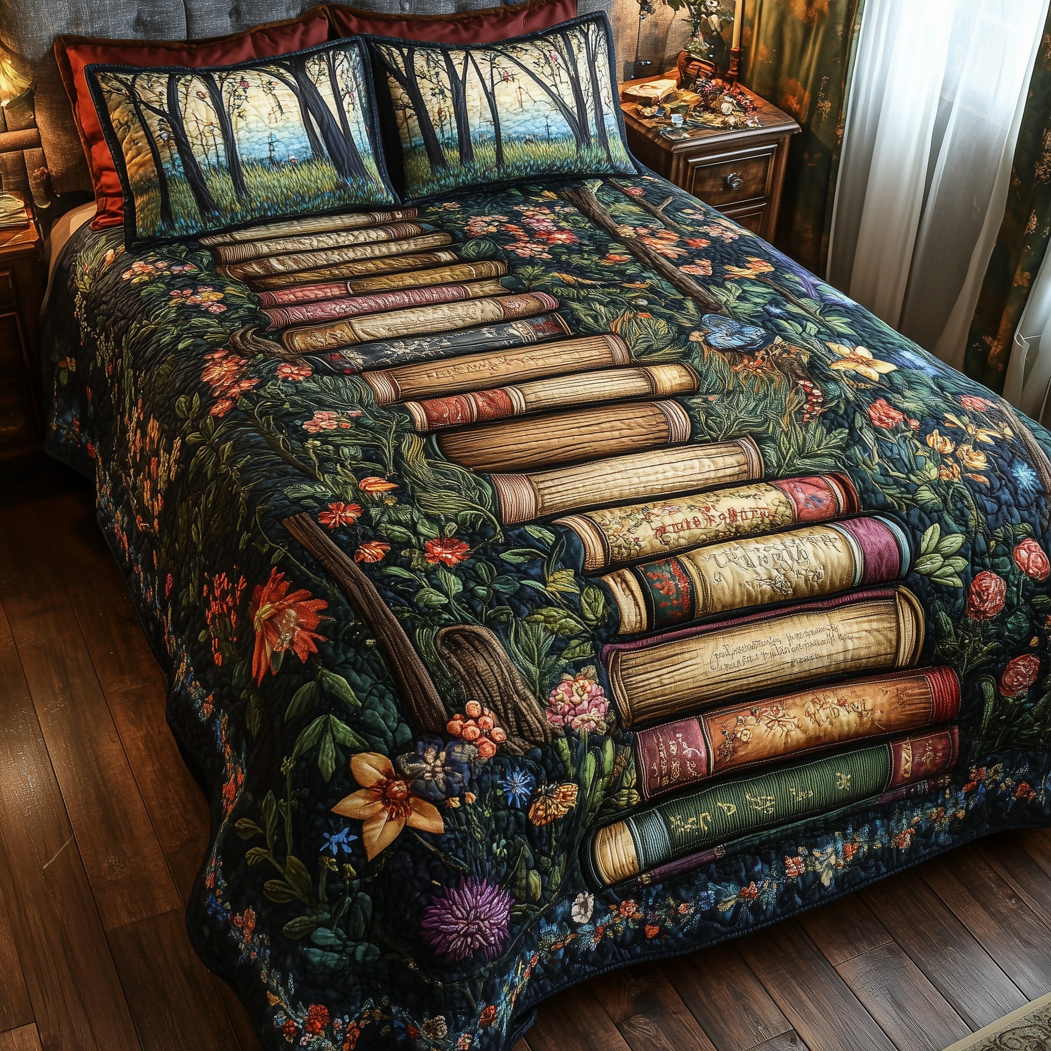 Readers Hideaway Quilted Bedding Set Duvet Cover Bed Sheet Pregnant Daughter Gifts