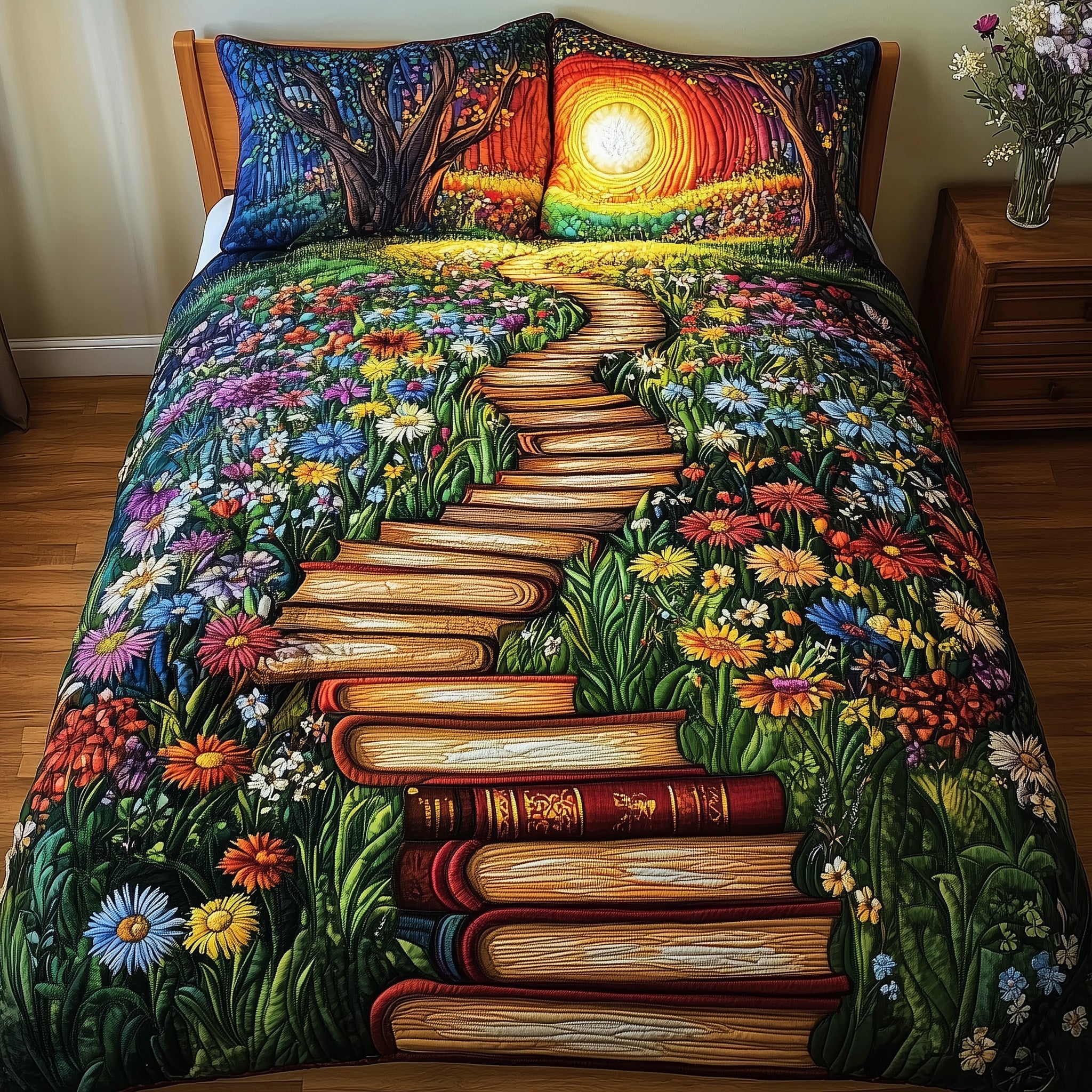Readers Hideaway Quilted Bedding Set Duvet Cover Bed Sheet Xmas Gift Ideas