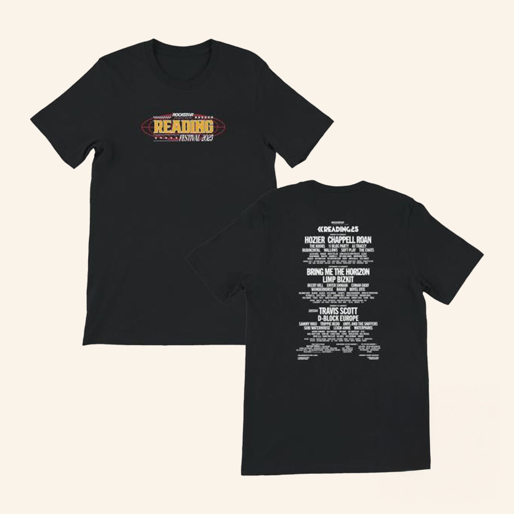 Reading And Leeds Festival Merch Reading 2025 Black T-Shirt Gifts For Him Reading And Leeds Festival Merch Reading 2025 Black T-Shirt Gifts For Him