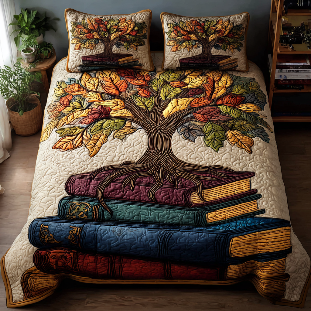 Reading Garden Quilted Bedding Set Best Bed Sheet Set Book Lovers Gifts For Sisters