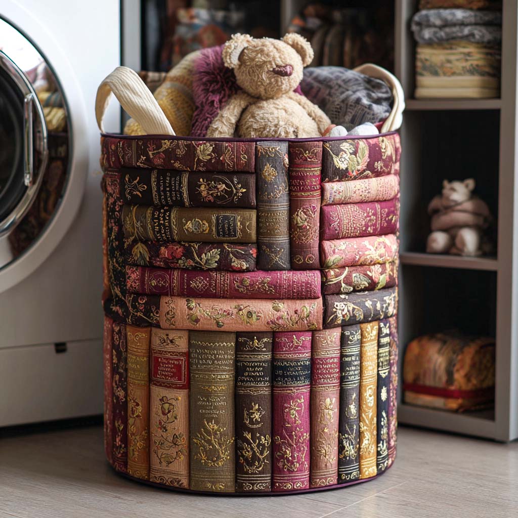 Reading Garden Quilted Laundry Basket Summer Merch Vibes