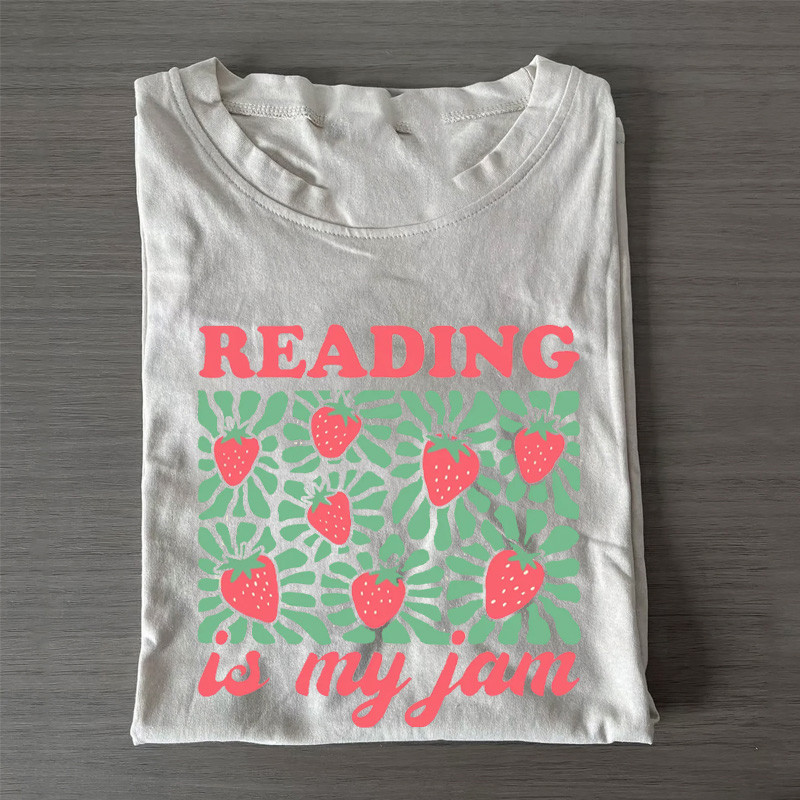 Reading Is My Jam T-Shirt Bookish Graphic Tee Gift For Reader