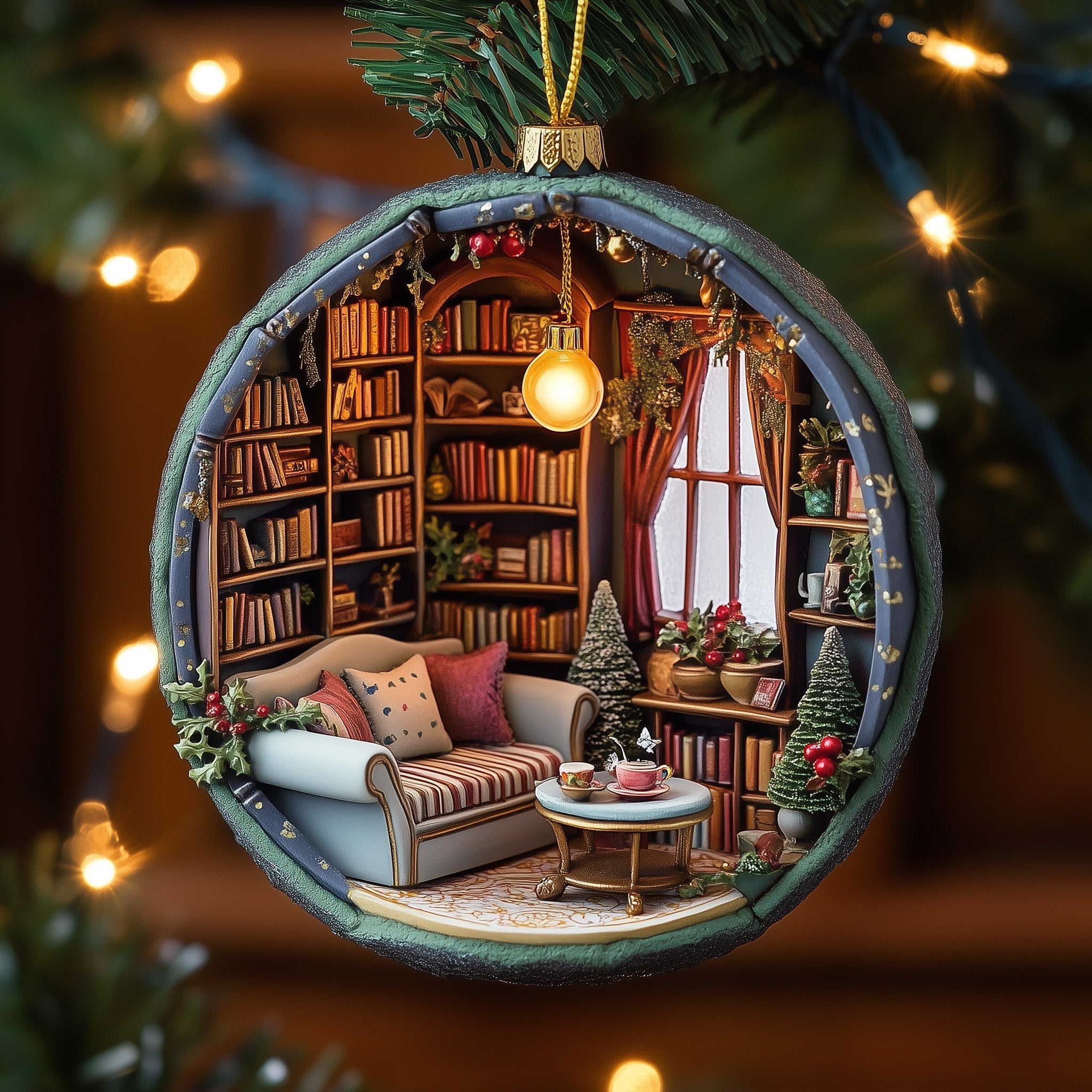 Reading Nook Acrylic Ornament Christmas Ornament for Mom