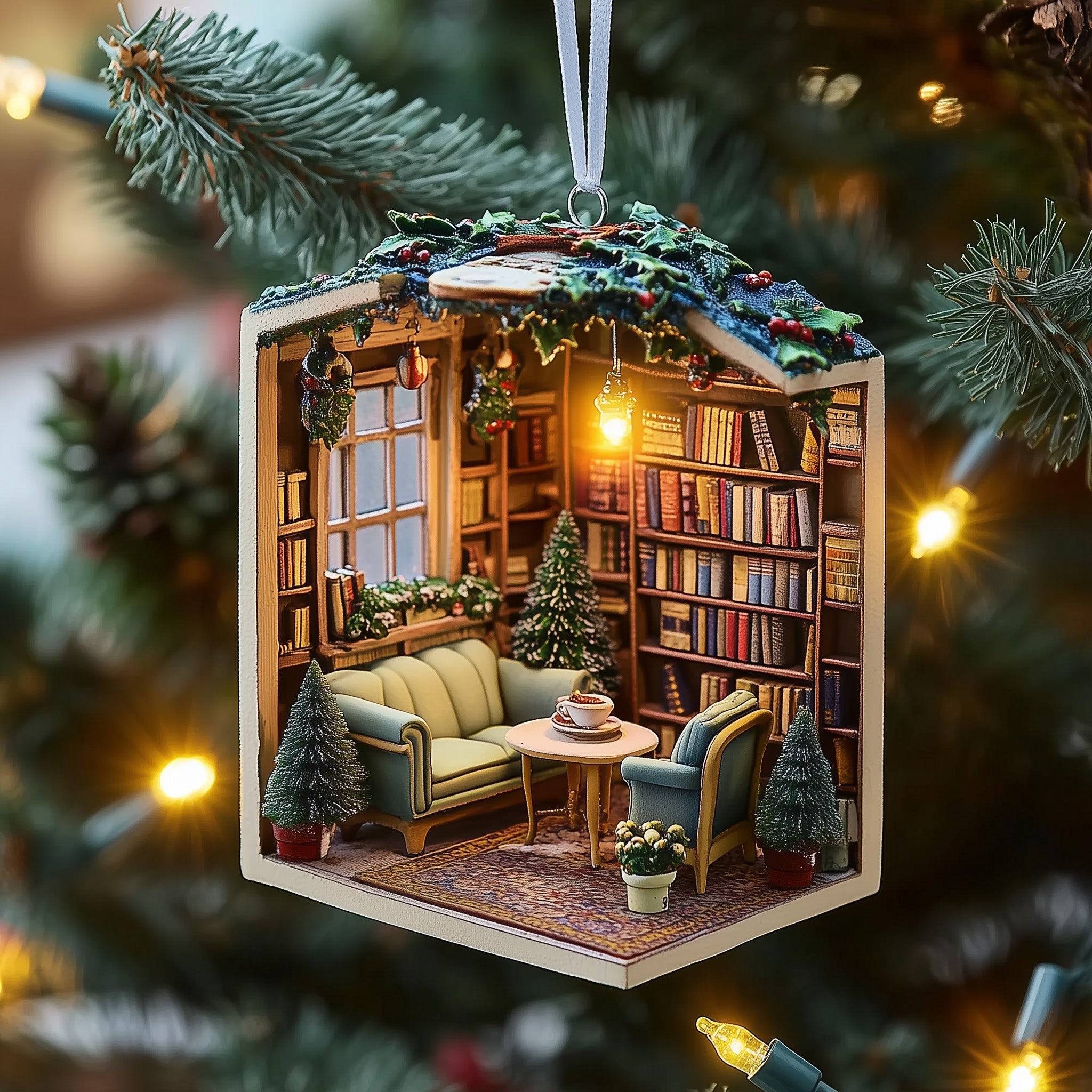 Reading Nook Acrylic Ornament New Home Christmas Ornament