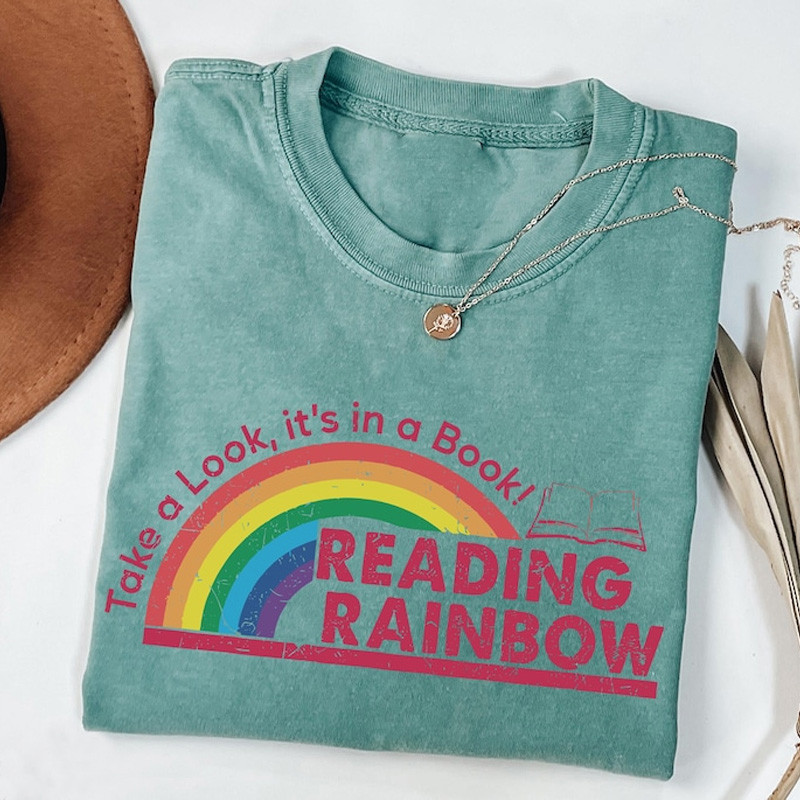 Reading Rainbow T-Shirt Take A Look Its In A Book Clothing Gifts For Lover Book