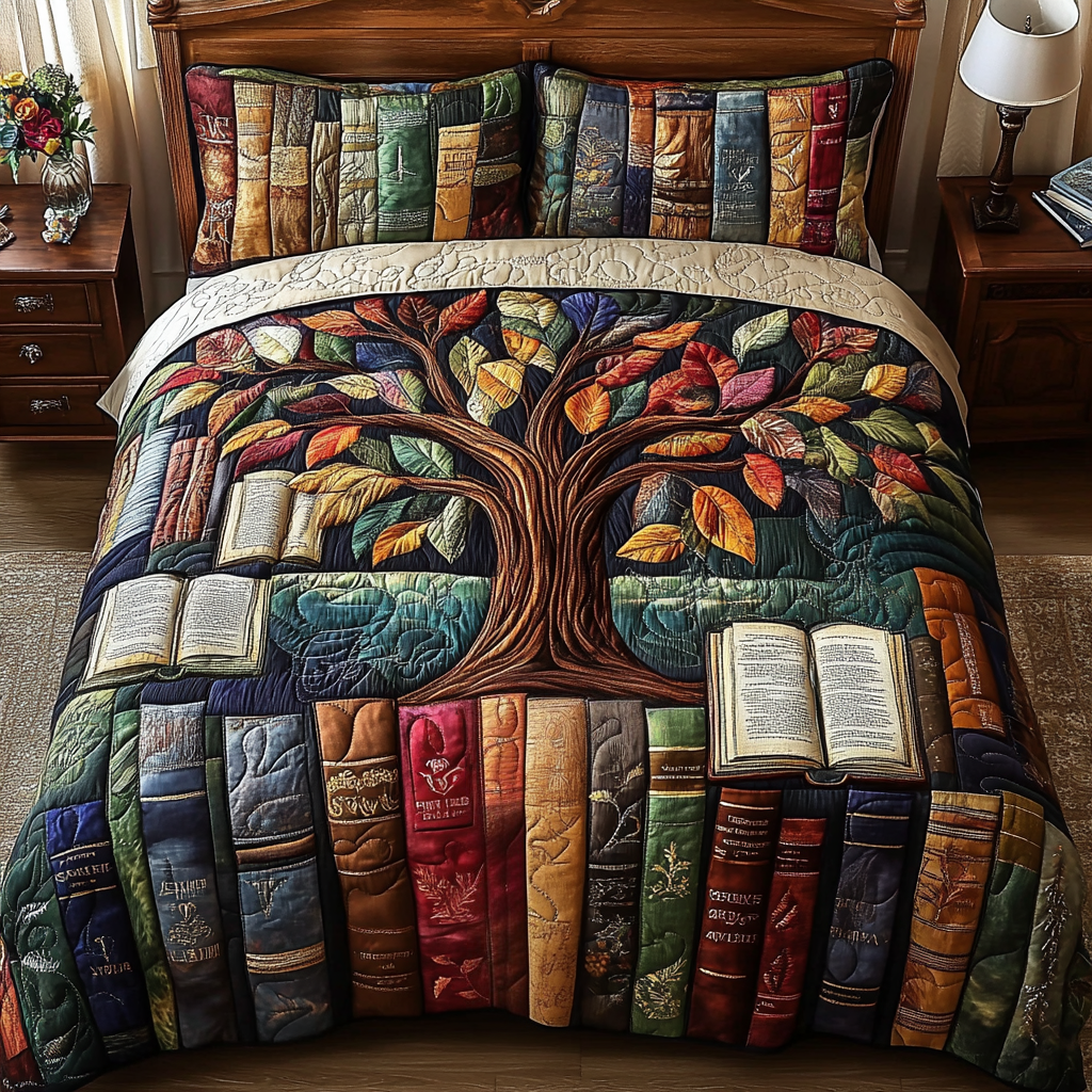 Reading Rest Quilted Bedding Set Bed Decor Ideas Best Gifts For Book Readers