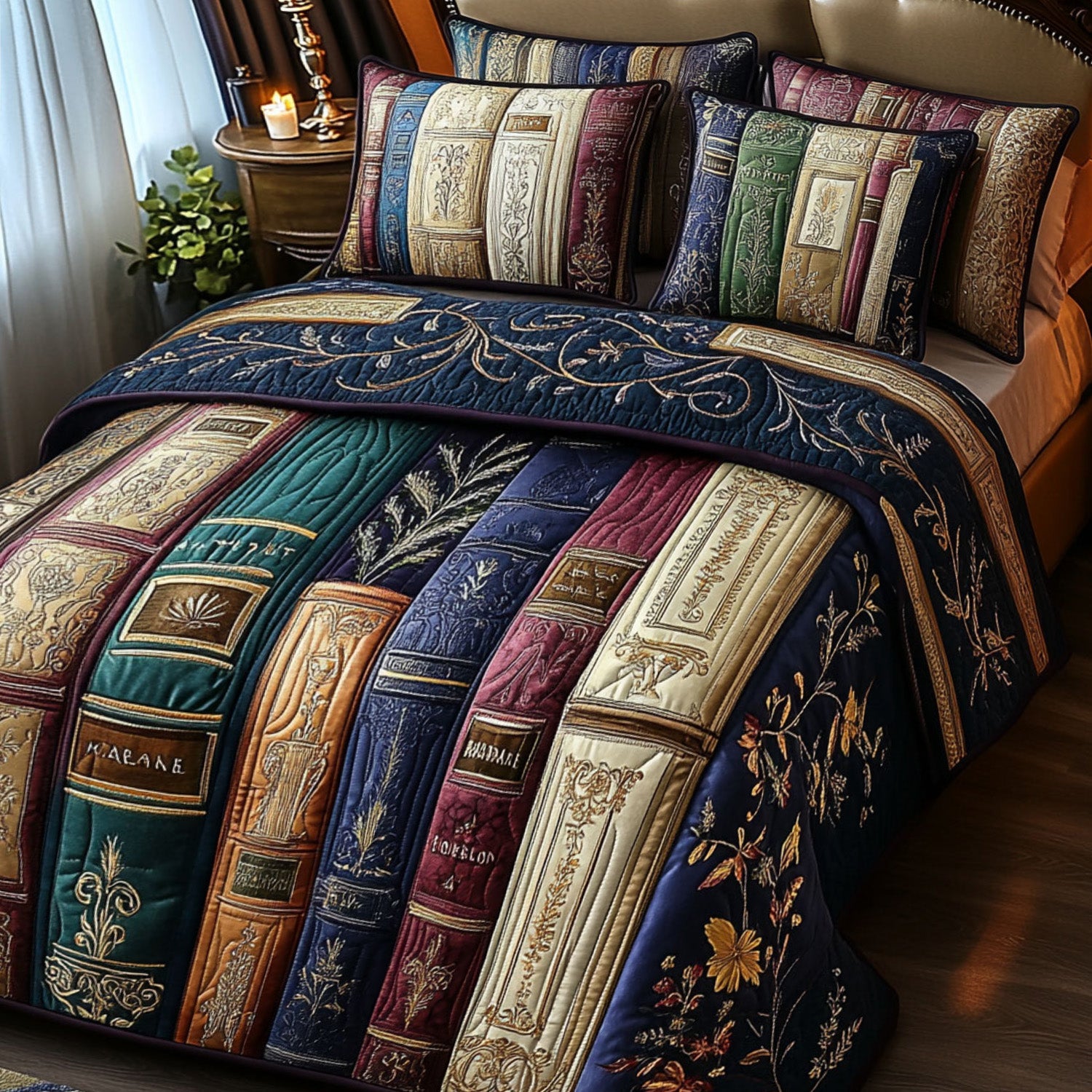 Reading Retreat Quilted Bedding Set Bedroom Decor Book Presents For Women